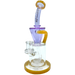 AFM The Drain Incycler Dab Rig in Purple/Butter - 10" with Showerhead Percolator, Front View