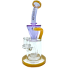 AFM The Drain Incycler Dab Rig in Purple/Butter - 10" with Showerhead Percolator, Front View