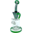 AFM The Drain Incycler Dab Rig in Smokey Green, 10" with Showerhead Percolator, 90 Degree Joint, Front View