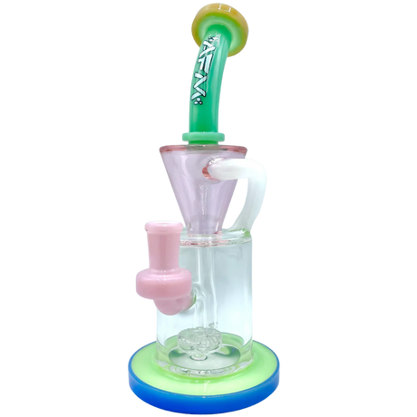 AFM The Drain Incycler Rainbow 10" Dab Rig with Showerhead Percolator, Front View