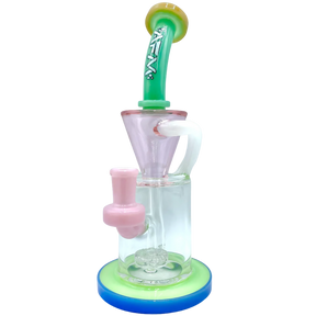 AFM The Drain Incycler Rainbow 10" Dab Rig with Showerhead Percolator, Front View