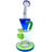 AFM The Drain Incycler Rainbow 10" Dab Rig with Showerhead Percolator, White/Blue Variant