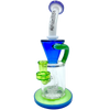 AFM The Drain Incycler Rainbow 10" Dab Rig with Showerhead Percolator, White/Blue Variant