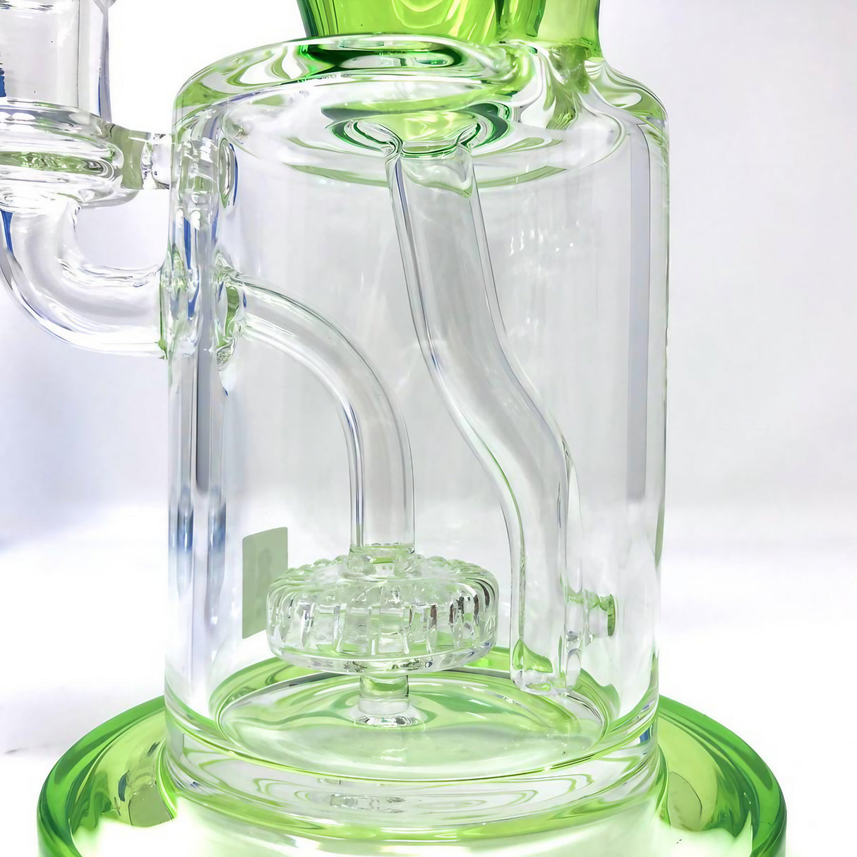 AFM - The Drain Recycler Dab Rig - 10.5" with In-Line Percolator, Close-Up Side View