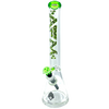AFM The Evil Eye Beaker Bong in Lime - 18" with Heavy Wall Borosilicate Glass, Front View