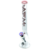 AFM The Evil Eye Beaker Bong in Pink - 18" with Heavy Wall Borosilicate Glass