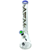 AFM The Evil Eye Beaker Bong Set in Purple, 18" with Heavy Wall Borosilicate Glass, Front View