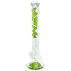 AFM The Flower Monkey 9mm Clear Beaker Bong, 18" Tall, 45 Degree Joint, Front View