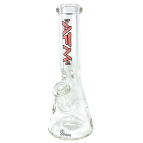 AFM The Heavy Boi 9mm Thick Glass Beaker Bong in Pink - 12" Tall, Front View