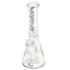 AFM The Heavy Boi 9mm Beaker Bong - 12" Front View, Thick Borosilicate Glass, White Logo