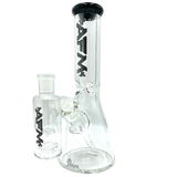 AFM The Heavy Boi 9mm Thick Beaker Bong Set in Black, 12" with Deep Bowl and Heavy Wall