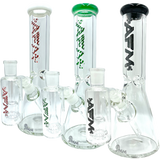 AFM The Heavy Boi 9mm Beaker Bongs, 12" with Thick Glass, Front View on White Background