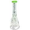 AFM The Heavy Boi Colored Lip Beaker Bong in Slyme, 9mm Thick Borosilicate Glass, 12" Height - Front View