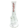 AFM The Heavy Boi Beaker Bong with Colored Lip, 9mm Thick Borosilicate Glass - Front View