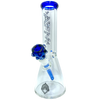 AFM The Icebreaker Beaker Bong 12" Clear Borosilicate Glass with Blue Accents Front View