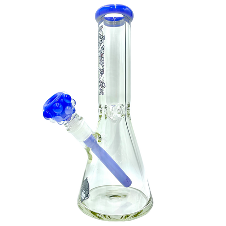 AFM The Icebreaker Beaker Bong - 12" Clear Borosilicate Glass with Blue Accents