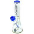 AFM The Icebreaker Beaker Set in Milky Blue, 12" tall with heavy wall borosilicate glass, front view