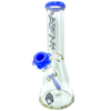 AFM The Icebreaker Beaker Set in Milky Blue, 12" tall with heavy wall borosilicate glass, front view