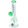 AFM The Icebreaker Beaker Bong in Clear with Mint Accents, 12" Heavy Wall Side View