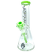 AFM The Icebreaker Beaker Bong Set in Slime Green, 12" Heavy Wall Clear Glass, Front View