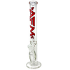 AFM The Lightbeam 9mm 18" Straight Bong in Red with Heavy Wall Borosilicate Glass, Front View