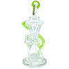 AFM The Looking Glass Recycler in Lime - 12" Tall Borosilicate Glass Dab Rig with 90 Degree Joint