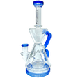 AFM The Magnolia Recycler Dab Rig in Blue, 9" with Recycler Percolator, Front View on White Background