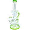 AFM The Magnolia Recycler Dab Rig in Lime Green, 9" with Recycler Percolator - Front View