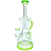 AFM The Magnolia Recycler Dab Rig in Lime Green, 9" with Recycler Percolator - Front View