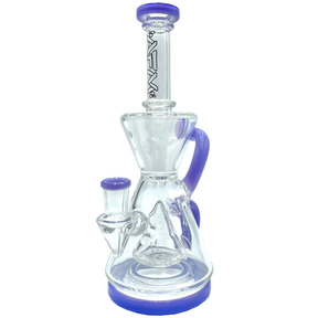 AFM The Magnolia Recycler in Purple - 9" Dab Rig with Recycler Percolator, Front View