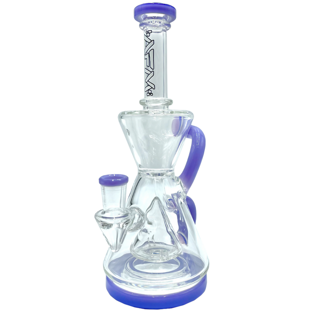 AFM The Magnolia Recycler in Purple - 9" Dab Rig with Recycler Percolator, Front View