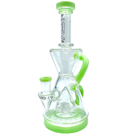AFM The Magnolia Recycler in Slime Green, 9" Tall with Recycler Percolator for Dab Rigs, Front View