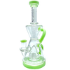 AFM The Magnolia Recycler in Slime Green, 9" Tall with Recycler Percolator for Dab Rigs, Front View