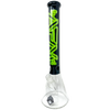 AFM The Neon Lights Beaker in Green - 16" Dab Rig with Clear Glass and Bold Lettering