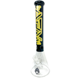 AFM The Neon Lights Beaker in Yellow - 16" Glass Dab Rig with Beaker Design, Front View
