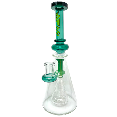 AFM The Overlook Rig in Aqua - 10" Beaker Dab Rig with Direct Inject Joint, Front View