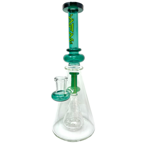 AFM The Overlook Rig in Aqua - 10" Beaker Dab Rig with Direct Inject Joint, Front View