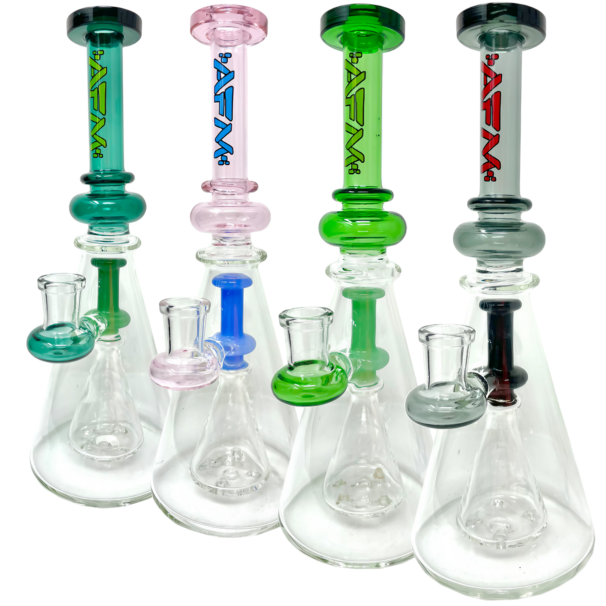 AFM The Overlook Rig - 10" Beaker Dab Rigs in Various Colors - Front View