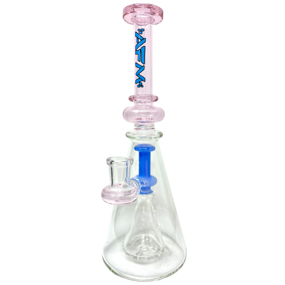 AFM The Overlook Rig in Pink - 10" Beaker Dab Rig with Direct Inject Joint - Front View