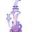 AFM The Palermo Recycler + Banger - 10" Pink and Purple Borosilicate Glass Dab Rig, Angled Side View