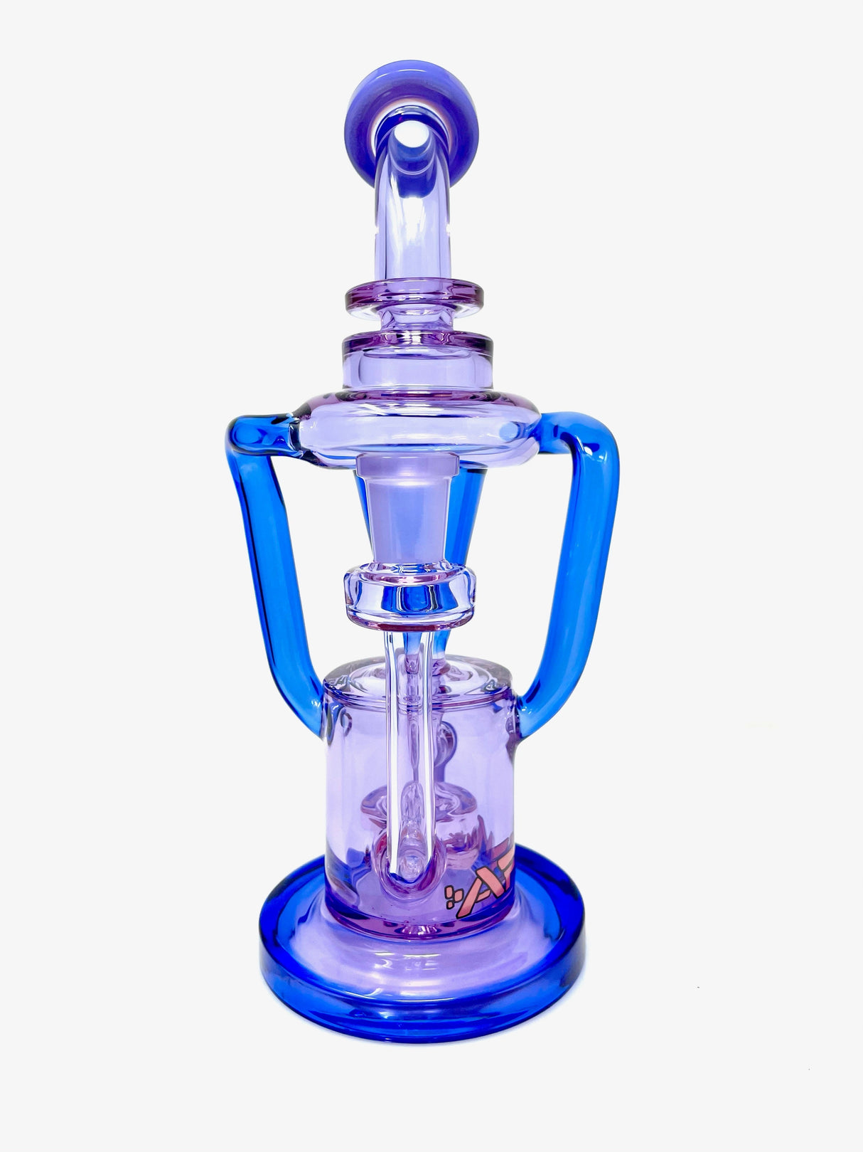 AFM The Palermo Recycler + Banger - 10" Borosilicate Glass Dab Rig with Blue Accents