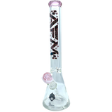 AFM The Pink Diamond Beaker Bong 9mm, 18" height, with heavy wall pink glass and deep bowl