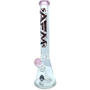 AFM The Pink Diamond Beaker Bong 9mm, 18" height, with heavy wall pink glass and deep bowl
