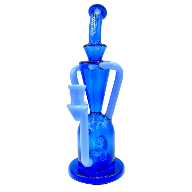 AFM The Poppy Recycler in Jade Blue - 9" Tall Dab Rig with Hole Diffuser Percolator