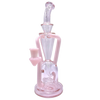 AFM The Poppy Recycler Dab Rig in Pink - 9" with Hole Diffuser Percolator - Front View