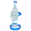 AFM The Power Station Recycler Dab Rig with blue accents, 10" height, and tree percolator, front view