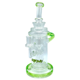 AFM The Power Station Recycler Dab Rig in Lime - 10" with Tree Percolator, Front View