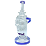 AFM The Power Station Recycler Dab Rig, 10" with Tree Percolator, Purple Accents, Front View