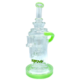 AFM The Power Station Recycler Dab Rig in Slime color variant, 10" with tree percolator, front view on white background