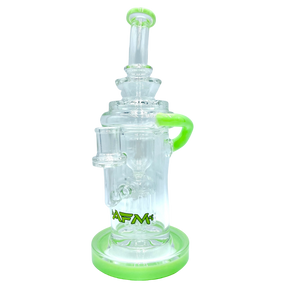 AFM The Power Station Recycler Dab Rig in Slime color variant, 10" with tree percolator, front view on white background